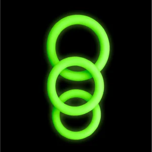Ouch! Glow in the Dark 3-Piece Luminous Silicone Ring Set