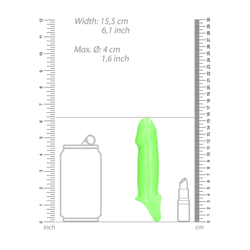 Ouch! Glow in the Dark Flexible Sheath - Thick, Stretchable, Luminous Green
