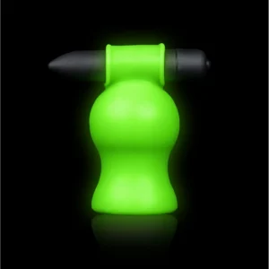 Ouch! Glow in the Dark Vibrating Intimate Head Device Green