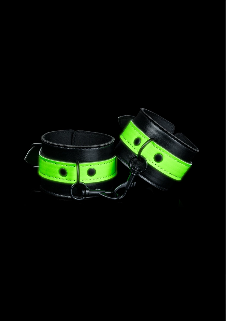 Ouch! Handcuffs Glow in the Dark - Fluorescent Green, Adjustable Size ...