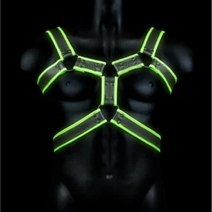Ouch! Body Armor Harness Glow-in-the-Dark Adjustable S/M Green
