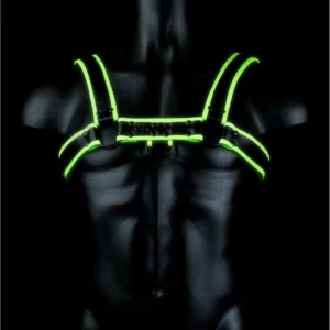 OUCH! Chest Harness Glow-in-the-Dark L/XL Adjustable Neon Green