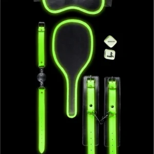 Ouch! Glow in the Dark Bondage Kit #1 - Luminous Green Set