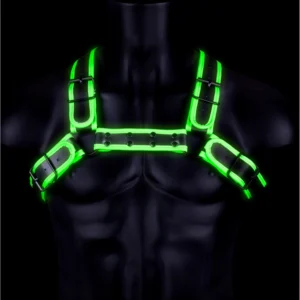 Ouch! Bulldog Adjustable Harness Buckle Glow-in-the-Dark L/XL