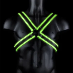 OUCH! Cross Armor Harness L/XL Glow in the Dark Adjustable Design