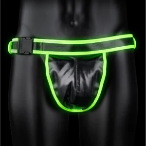Ouch! Jockstrap with Buckle S/M - Glow in the Dark, Adjustable Fit
