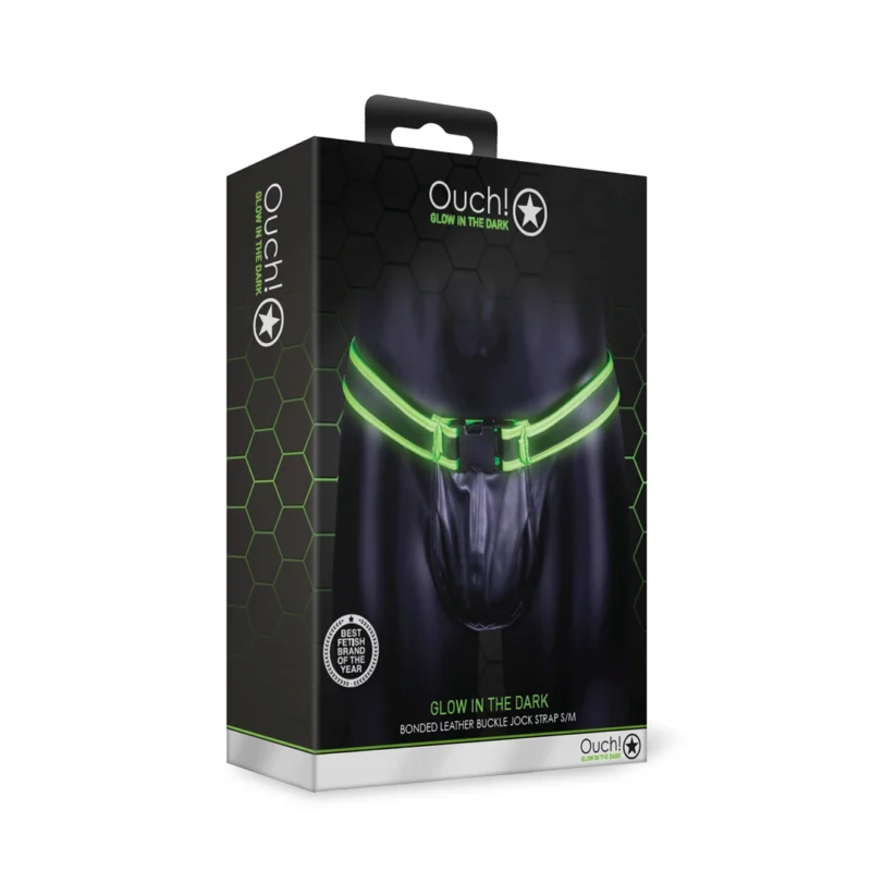 Ouch! Glow in the Dark Jockstrap S/M - Adjustable Fluorescent Harness