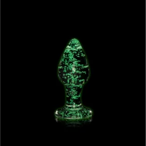 Ouch! Glow in the Dark Glass Plug Small - Luminous Green Accent