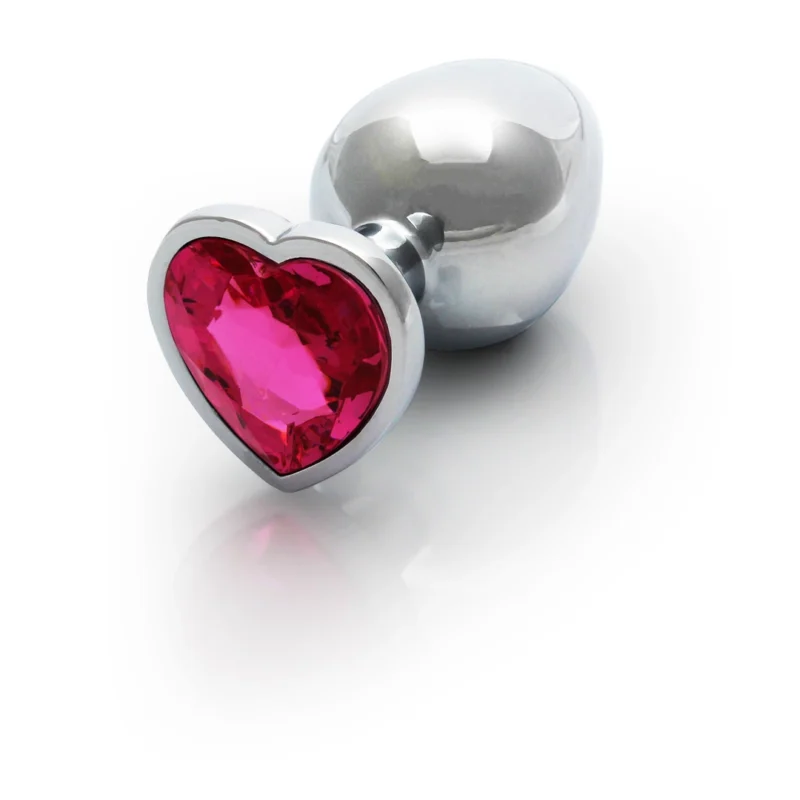 OUCH! Heart Gem Metal Plug Medium - Elegant Jewel-Encrusted Design