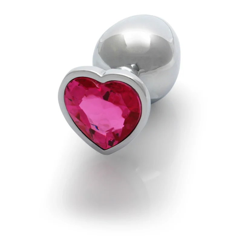 OUCH! Heart Gem Metal Plug Medium - Elegant Jewel-Encrusted Design