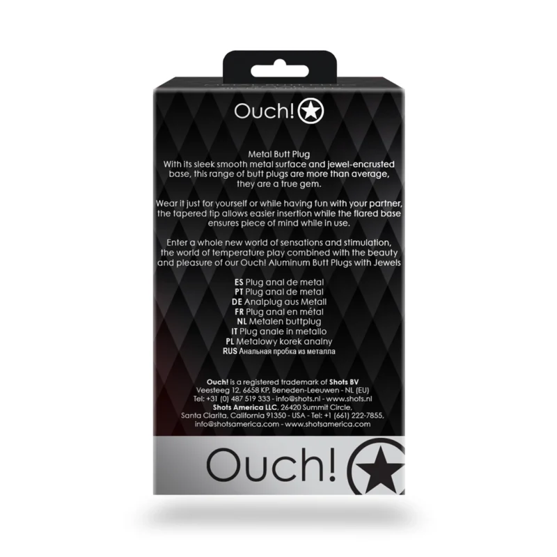 Ouch! Heart Gem Intimate Accessory Large - Metal, Jewel Base