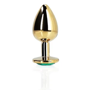 Ouch! Aluminium Intimate Jewel Plug Medium - Silver, Gem Base