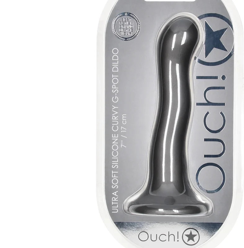 Ouch! Ultra Soft Silicone Curvy Intimate Device 17 cm Metallic Finish