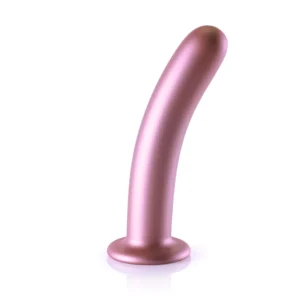 Ouch! Smooth Silicone Intimate Device 17 cm Metallic with Suction Cup
