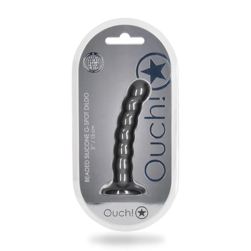 Ouch! Beaded Silicone G-Spot Intimate Device 13 cm Metallic Finish