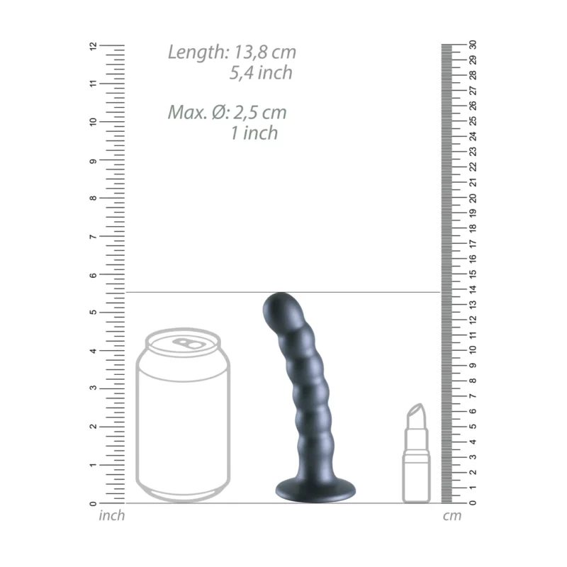 Ouch! Beaded Silicone G-Spot Intimate Device 13 cm Metallic Finish