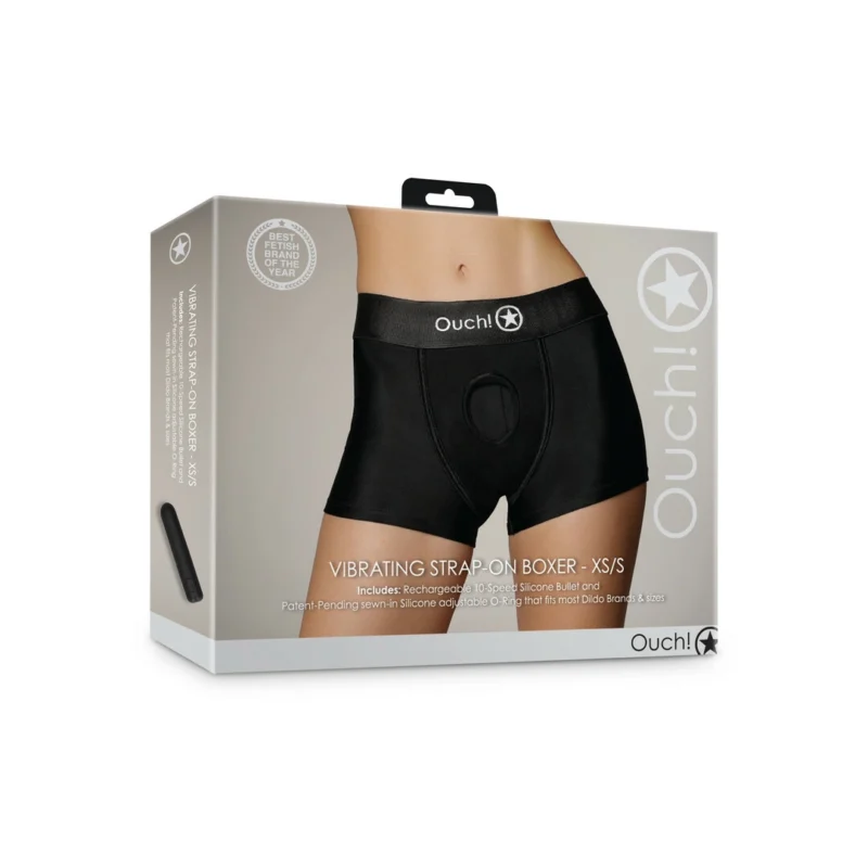 Sinner Gear Vibrating Strap-On Boxer XS/S Black - 10-Speed Rechargeable System