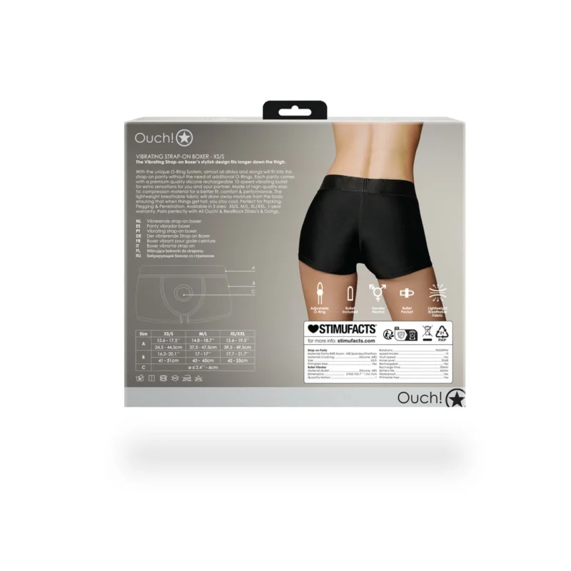 Sinner Gear Vibrating Strap-On Boxer XS/S Black - 10-Speed Rechargeable System