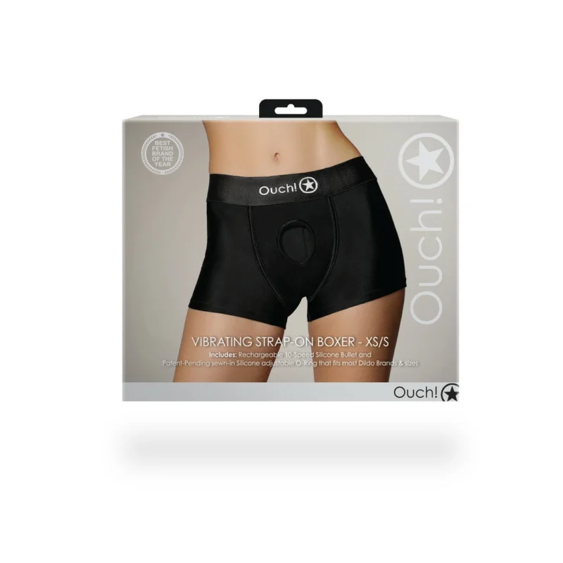 Sinner Gear Vibrating Strap-On Boxer XS/S Black - 10-Speed Rechargeable System