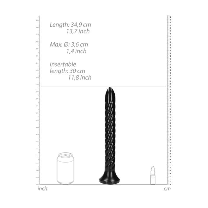 OUCH! Swirled Anal Snake 30 cm Flexible Intimate Trainer with Suction Cup