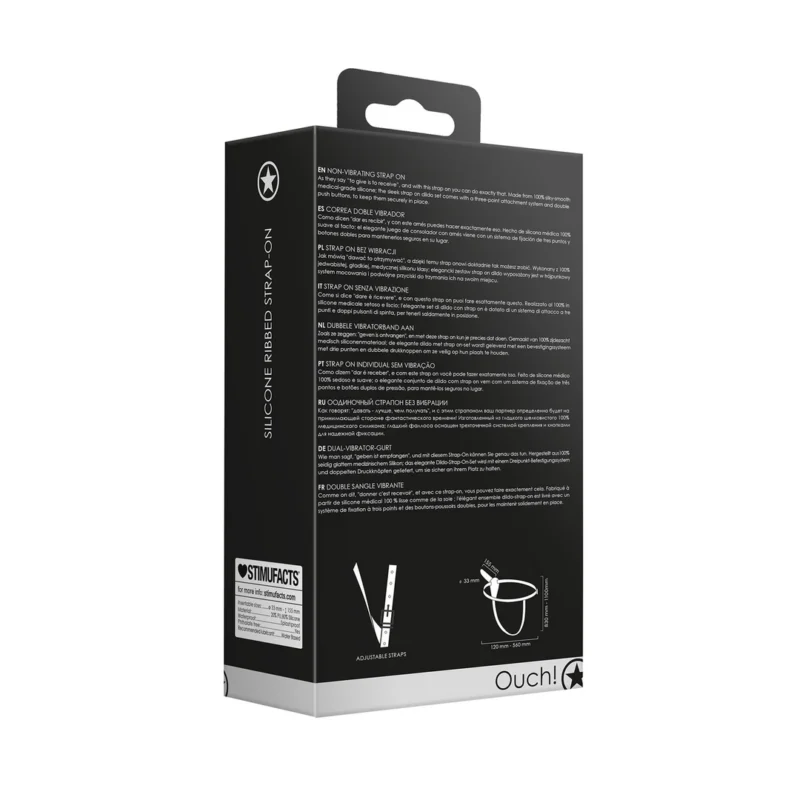 Ouch! Silicone Adjustable Strap-On System Black - Medical Grade Material