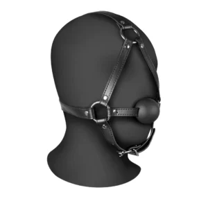 Shots Head Harness Black Adjustable with Solid Ball Element 1.65"