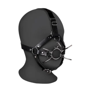 Shots Spider Gag Head Harness with Adjustable Nose Hooks Black