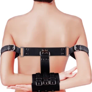 Shots Leather Arm Binder Model - Adjustable Black Restraint System