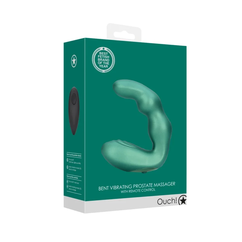 OUCH! Vibrating Remote-Control Intimate Device Metallic Green Silicone
