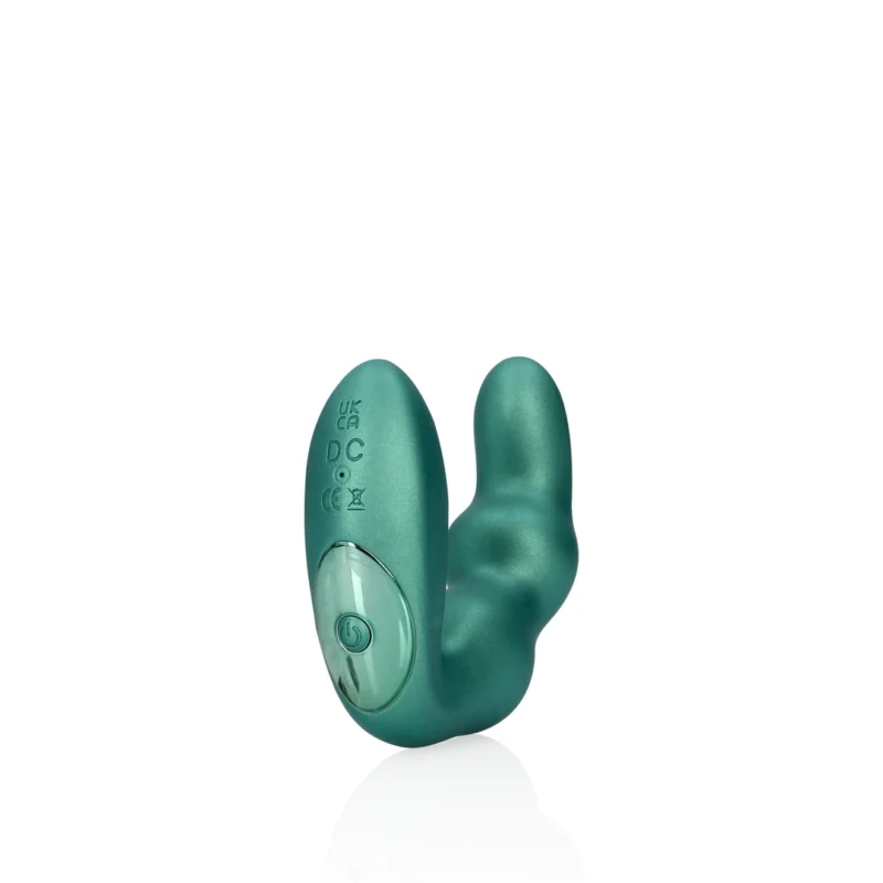 OUCH! Vibrating Remote-Control Intimate Device Metallic Green Silicone