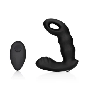 OUCH! Beaded Remote-Control Intimate Massager Black Silicone 10 Modes