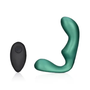 OUCH! Pointed Vibrating Prostate Stimulator Metallic Green Remote Control