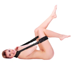 EasyToys Padded Thigh Sling Black - Adjustable Support Harness PU Leather