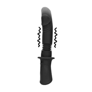 Shots Handheld Intimate Device Vibrating & Thrusting Black, 13 Modes