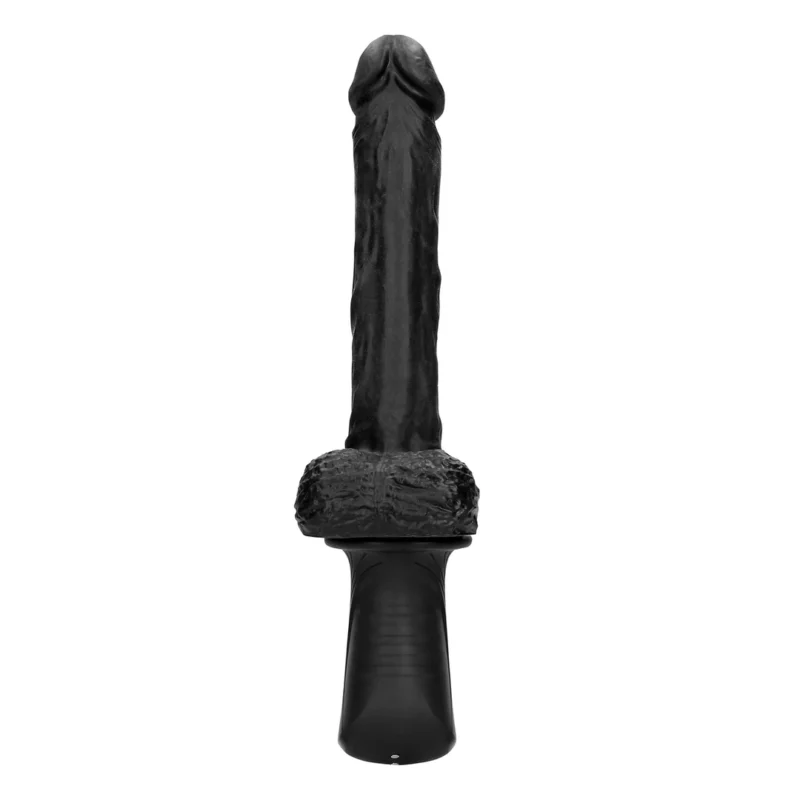 Shots Handheld Black Liquid Silicone Intimate Thrusting Device 13 Modes