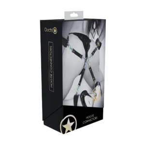 Ouch! Venice Collection Hogtie Connectors Black - 4-Way Restraint System