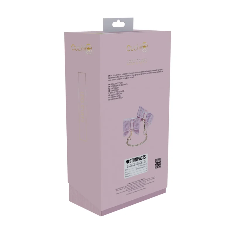 Ouch! Paris Collection Leg Cuffs Pink - Adjustable Bonded Leather