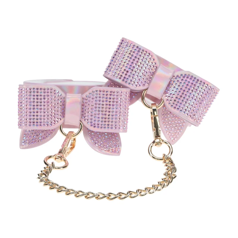 Ouch! Paris Collection Leg Cuffs Pink - Adjustable Bonded Leather