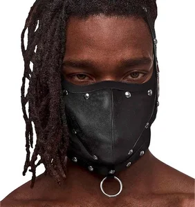 Male Power Triton Adjustable Mask with Neck Strap and Front Ring Black