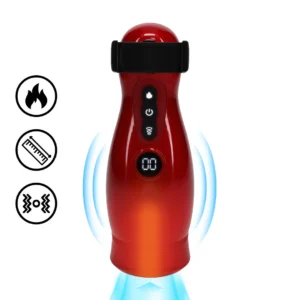 Virtuo Metallic Red Suction & Vibration Intimate Device with Phone Holder