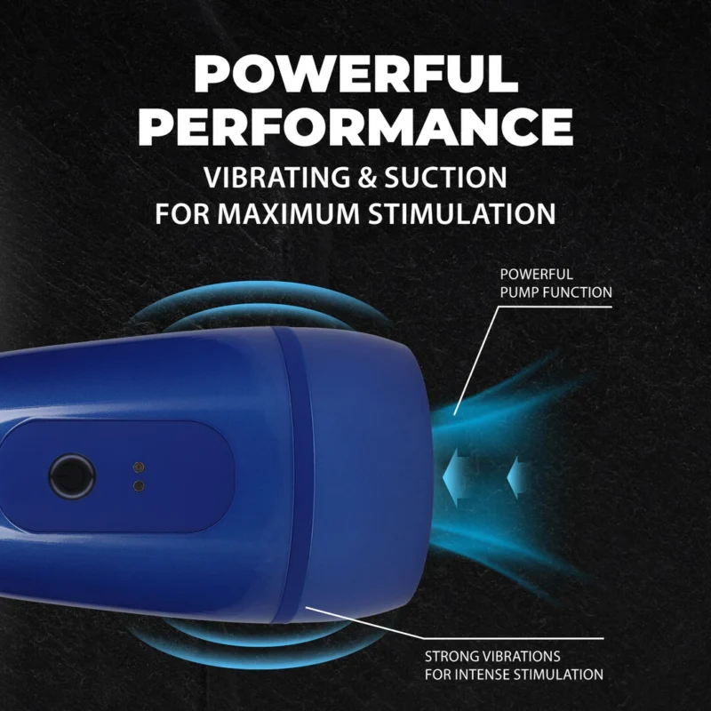 Pulsar Vibrobator Intimate Device Metallic Blue su siurbimu ir vibracija
