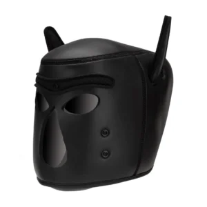 Ouch! Neoprene Canine-Themed Hood Black Adjustable Mask