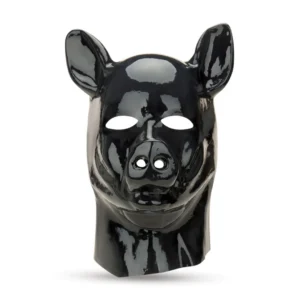 Prowler RED Latex Pig Hood Black - Anatomical Costume Mask