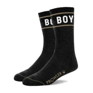 Prowler RED Unisex White/Black Athletic Socks - Bold Logo Design