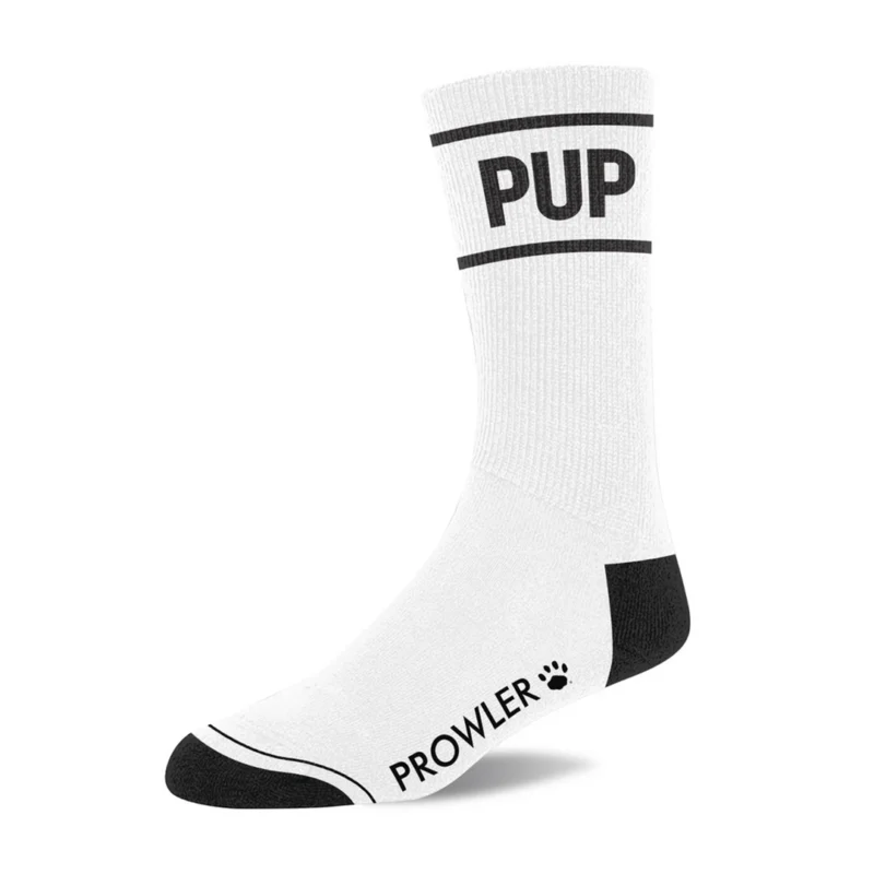Prowler RED Pup Socks White/Black - Classic Logo Crew Socks