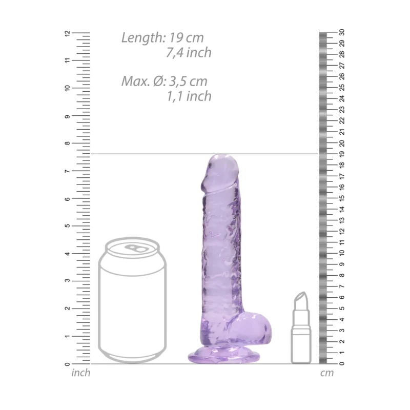 REALROCK Crystal Clear 7in Anatomical Model with Suction Cup Transparent