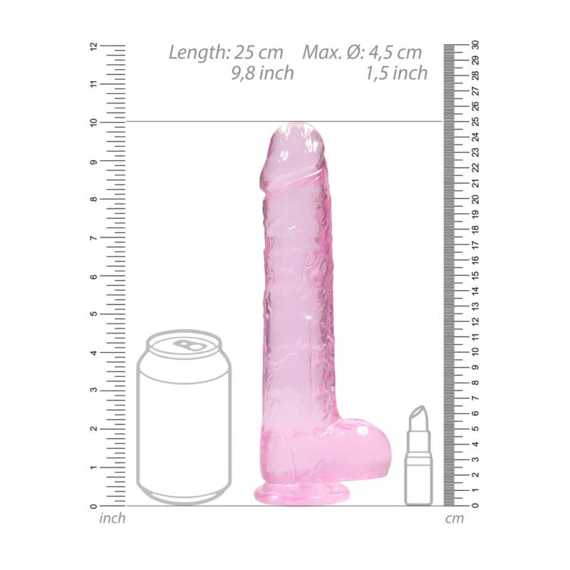REALROCK Crystal Clear Intimate Model with Suction Cup 25cm Transparent