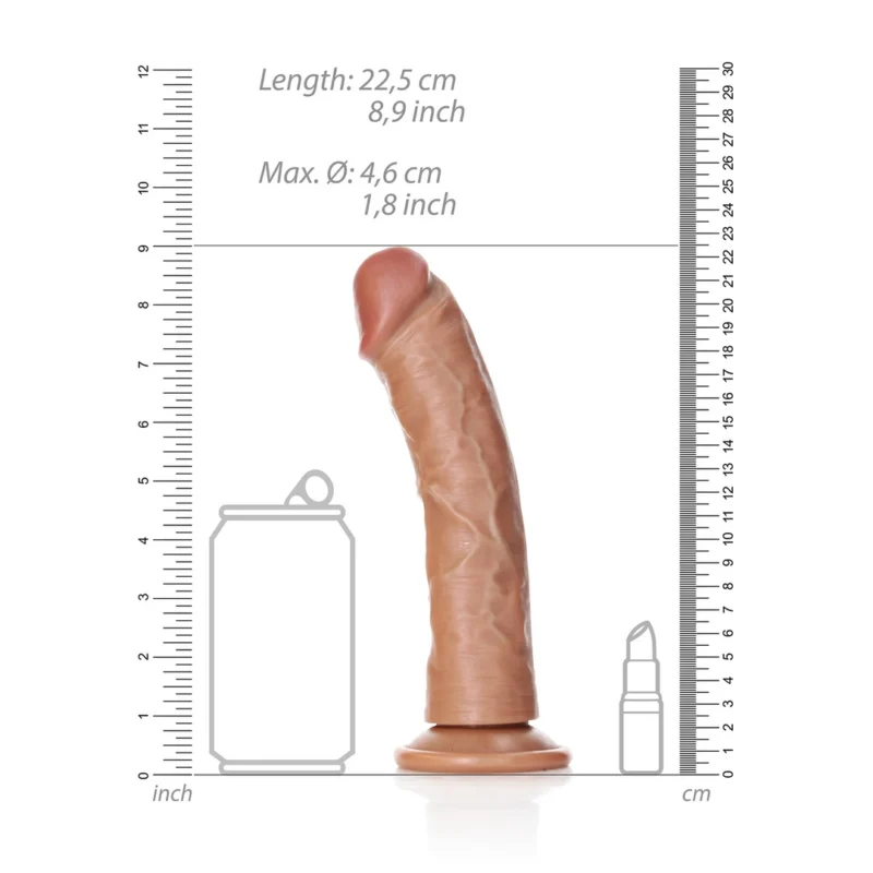 RealRock Silicone Curved Model 20.5 cm with Suction Cup, Natural Beige