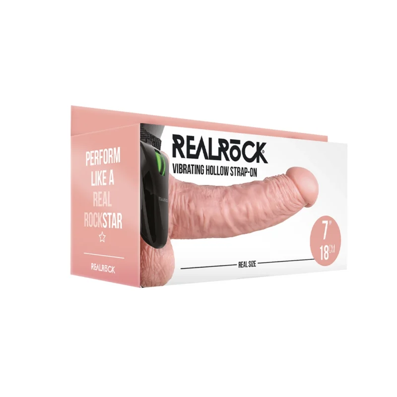 RealRock Vibrating Hollow Strap-On 18 cm Adjustable Intimate System