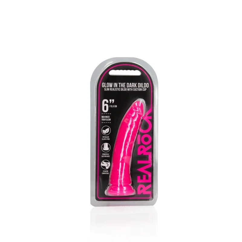 REALROCK Slim Glow in the Dark 15.5 cm Intimate Machine with Suction Cup